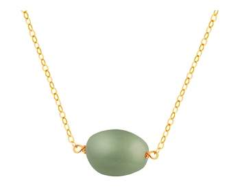 9 K Yellow Gold Necklace with Aventurine