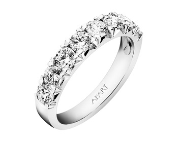 14 K Rhodium-Plated White Gold Ring with Diamonds 1,25 ct - fineness 14 K