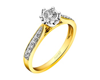 Prsten ze žlutého a bílého zlata s brilianty 0,30 ct - ryzost 585