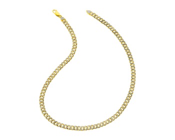 14 K Rhodium-Plated Yellow Gold Collar Necklace with Diamonds 1 ct - fineness 14 K