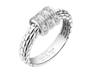 White gold ring with brilliants 0,15 ct - fineness 18 K