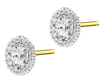 Zlaté náušnice s diamanty 0,30 ct - ryzost 585