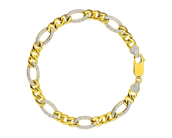 Bransoletka z żółtego złota z diamentami - 18 cm - 0,25 ct - próba 585
