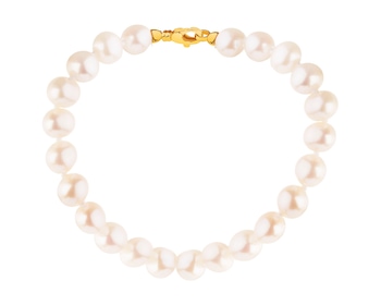 9 K Yellow Gold Bracelet with Pearl