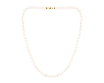 9 K Yellow Gold Pearl Necklace with Pearl