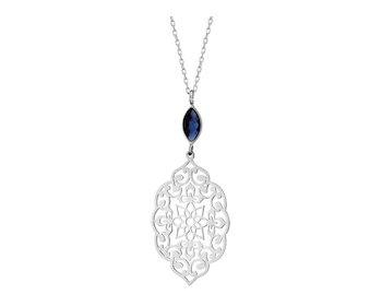 Stříbrný náhrdelník s broušeným sklem - rozeta