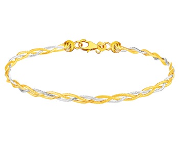 14 K Yellow Gold, White Gold Rigid Bracelet