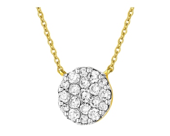 14 K Rhodium-Plated Yellow Gold Necklace with Diamonds 0,50 ct - fineness 14 K
