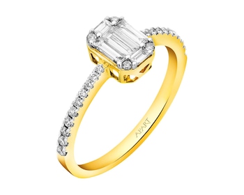 Zlatý prsten s diamanty 0,41 ct - ryzost 585