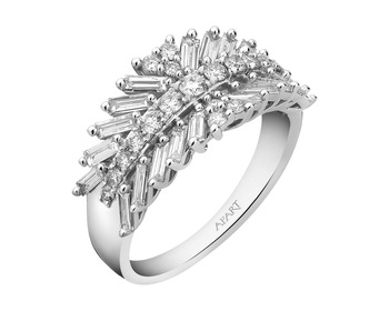 14 K Rhodium-Plated White Gold Ring  1,25 ct - fineness 14 K