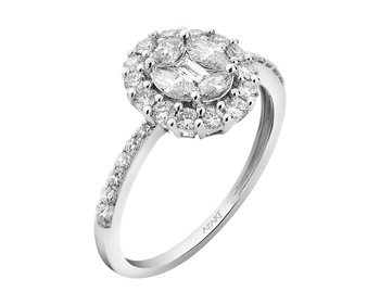 18 K Rhodium-Plated White Gold Ring 0,73 ct - fineness 18 K