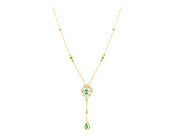 Zlatý náhrdelník s diamanty - ryzost 585