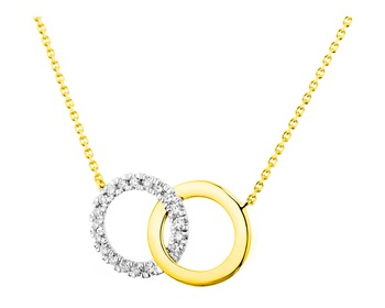 Zlatý náhrdelník s diamanty 0,10 ct - ryzost 585