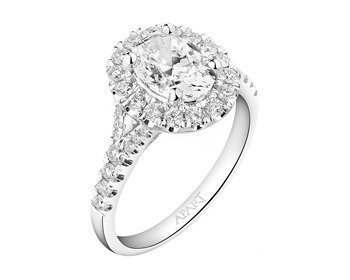18 K Rhodium-Plated White Gold Ring 2,15 ct - fineness 18 K