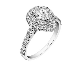 Prsten z bílého zlata s diamanty 1 ct - ryzost 585