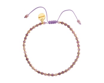 Gold-Plated Brass Bracelet with Lepidolite