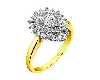 Zlatý prsten s diamanty 0,85 ct - ryzost 585