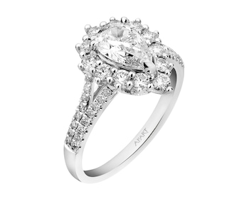 18 K Rhodium-Plated White Gold Ring 1,65 ct - fineness 18 K