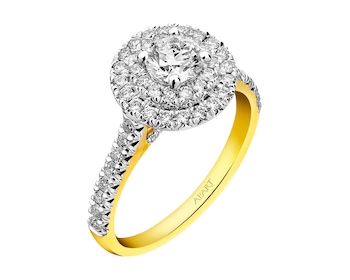 585 Yellow And White Gold Plated Ring 1,01 ct - fineness 585