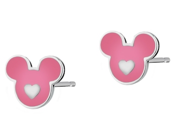 Stříbrné náušnice se smaltem - Mickey Mouse, Disney