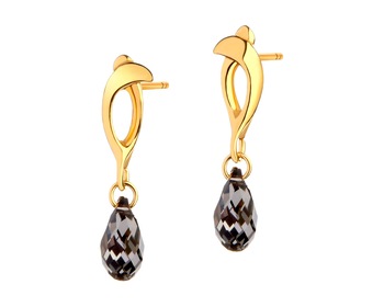 Gold-Plated Silver Dangling Earring with Glass