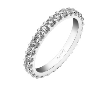 18 K Rhodium-Plated White Gold Ring with Diamonds 1,50 ct - fineness 18 K