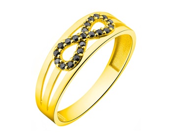 Złoty pierścionek z cyrkoniami - nieskończoność