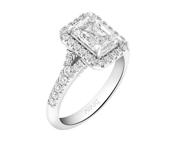 18 K Rhodium-Plated White Gold Ring 2,60 ct - fineness 18 K