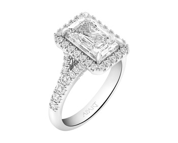 18 K Rhodium-Plated White Gold Ring 3,74 ct - fineness 18 K