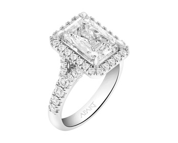 18 K Rhodium-Plated White Gold Ring 4,88 ct - fineness 18 K