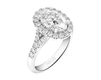 18 K Rhodium-Plated White Gold Ring 3,80 ct - fineness 18 K