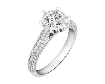 18 K Rhodium-Plated White Gold Ring 2,55 ct - fineness 18 K