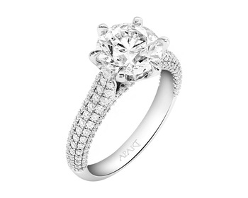 18 K Rhodium-Plated White Gold Ring 3,59 ct - fineness 18 K