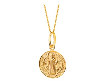 Złota zawieszka - medalik św. Benedykta