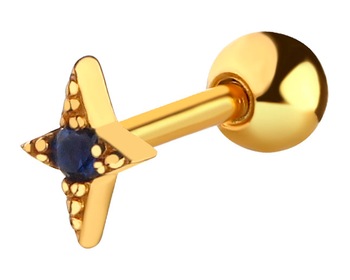 Gold-Plated Silver Piercing with Cubic Zirconia