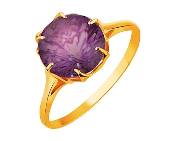 14 K Yellow Gold Ring with Amethyst
