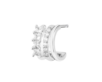 Rhodium Plated Silver Earring with Cubic Zirconia