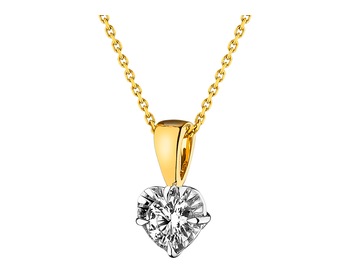585 Yellow And White Gold Plated Pendant with Diamond 0,24 ct - fineness 585