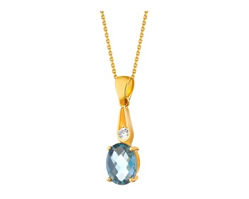 14 K Yellow Gold Pendant with Topaz