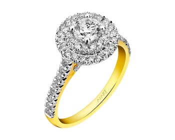 585 Yellow And White Gold Plated Ring 1,03 ct - fineness 585