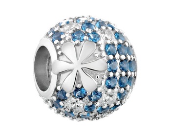 Stříbrný přívěsek Beads se zirkony - květy
