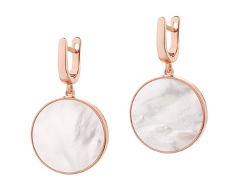 Gold-Plated Brass Earrings with Mother Of Pearl