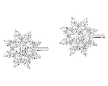 Kolczyki srebrne z cyrkoniami - śnieżynki