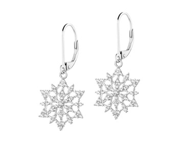 Rhodium Plated Silver Earrings with Cubic Zirconia