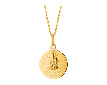 Zlatý přívěsek - medailonek -  Černá madona čenstochovská