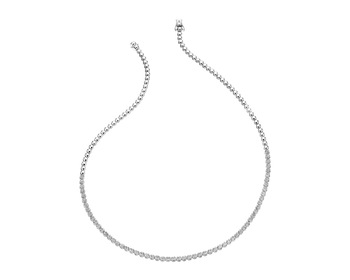 18 K Rhodium-Plated White Gold Necklace with Diamonds 2 ct - fineness 18 K