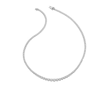 18 K Rhodium-Plated White Gold Necklace with Diamonds 6,73 ct - fineness 18 K