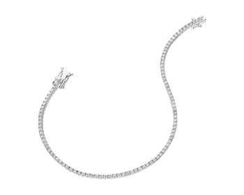 14 K Rhodium-Plated White Gold Tennis Bracelet with Diamonds 1,56 ct - fineness 14 K