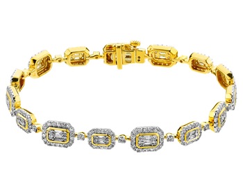 14 K Rhodium-Plated Yellow Gold Bracelet 2,55 ct - fineness 14 K