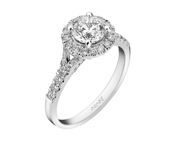 18 K Rhodium-Plated White Gold Ring 1,45 ct - fineness 18 K